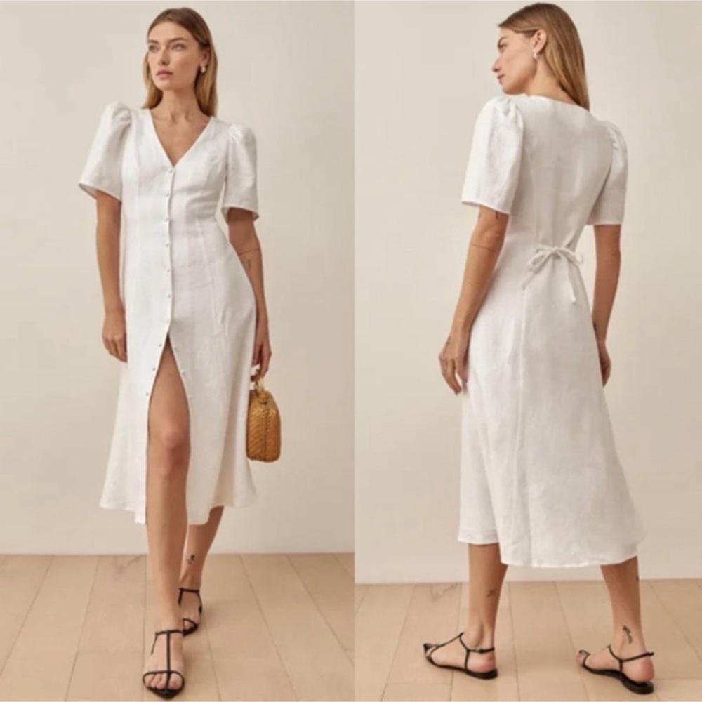 Reformation Newbury Linen Midi dress Sz 6